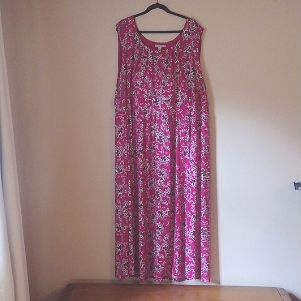 30/32 Woman Within floral pink dress